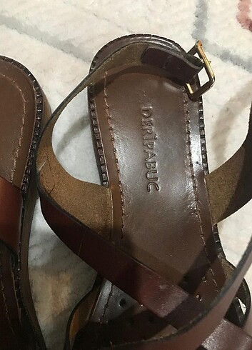 38 Beden kahverengi Renk Gerçek deri sandalet