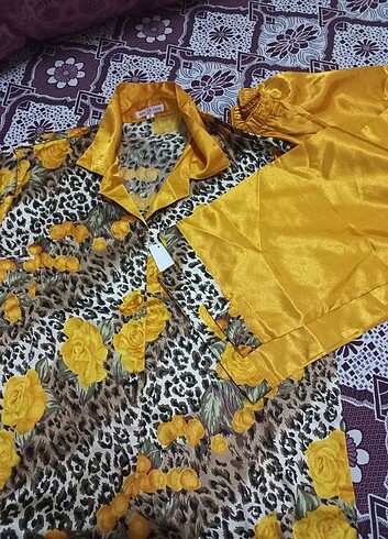 s Beden sarı Renk Pijama takımı