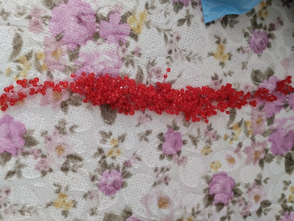 Kırmızı Boncuklu Kadın Saç Aksesuarı - Görsel 2