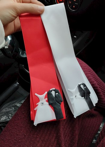 Kırmızı ve Beyaz Damat-Kına Kurdeleleri - Görsel 3