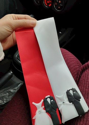 Kırmızı ve Beyaz Damat-Kına Kurdeleleri - Görsel 2