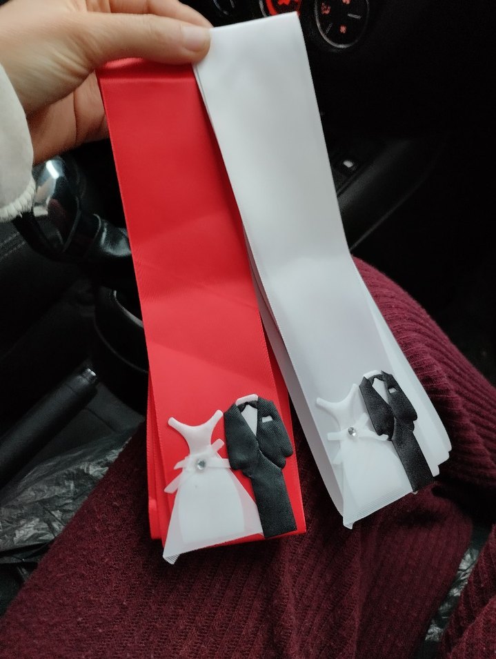 Kırmızı ve Beyaz Damat-Kına Kurdeleleri - Görsel 3