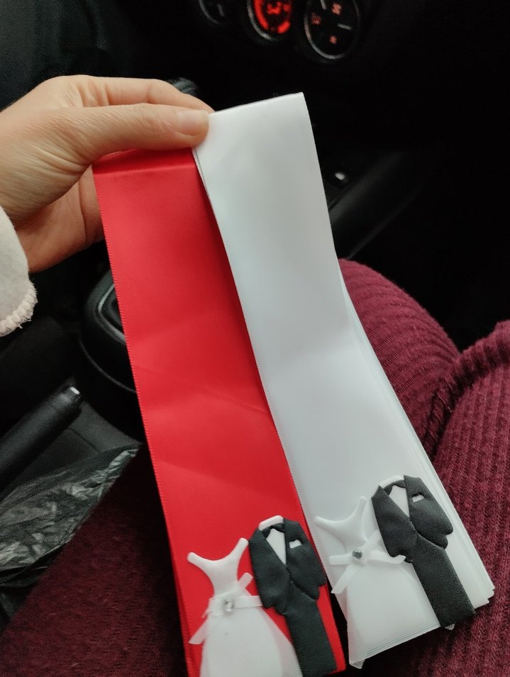 Kırmızı ve Beyaz Damat-Kına Kurdeleleri - Görsel 2