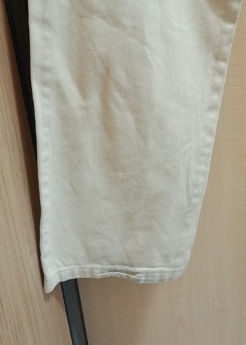 kargo cepli krem rengi kot pantolon - Görsel 7