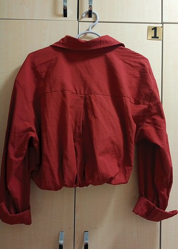 Kırmızı Düğmeli Vintage Kadın Gömlek - Görsel 4