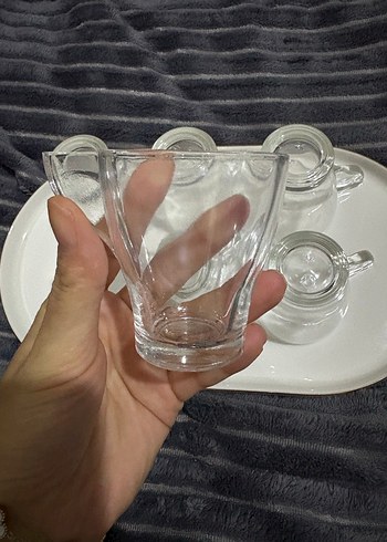 6'lı Kulplu Cam espresso Fincan Seti - Görsel 2