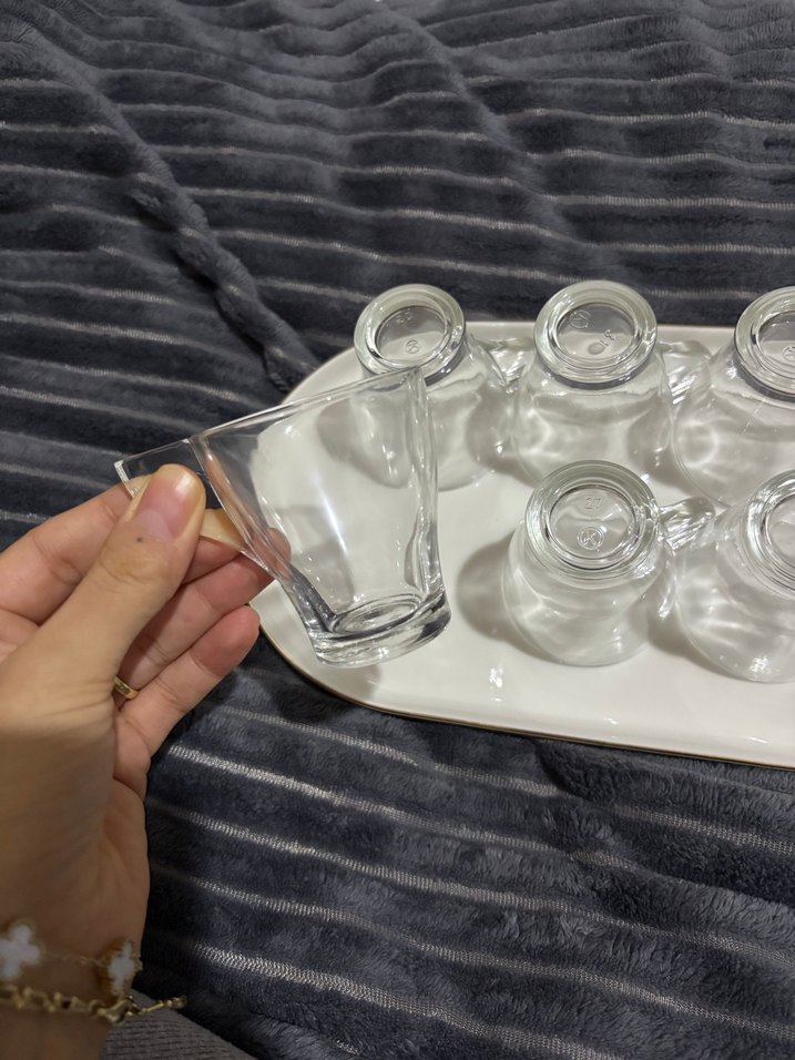 6'lı Kulplu Cam espresso Fincan Seti - Görsel 3