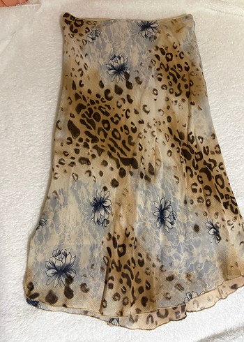 Bej Leopar Desenli Uzun Bohem Etek - Görsel 2