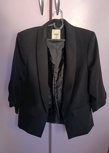 Düğmeli Siyah Kadın Blazer Ceket - Görsel 4