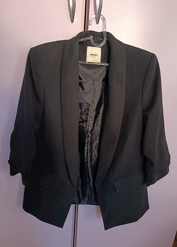 Düğmeli Siyah Kadın Blazer Ceket - Görsel 3