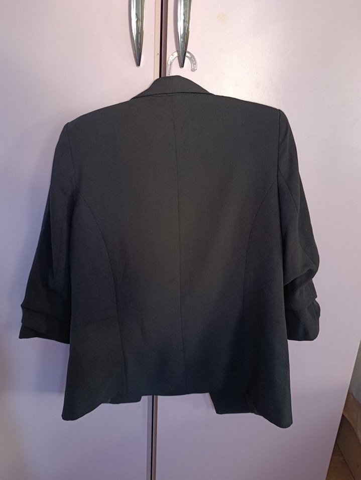 Düğmeli Siyah Kadın Blazer Ceket - Görsel 2