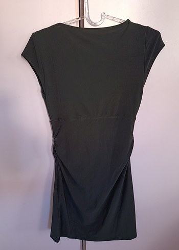 Siyah Drapeli V Yaka Hamile Bluzu - Görsel 3