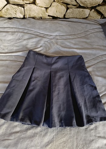 Gri Pilili Midi Mini Etek - Görsel 2