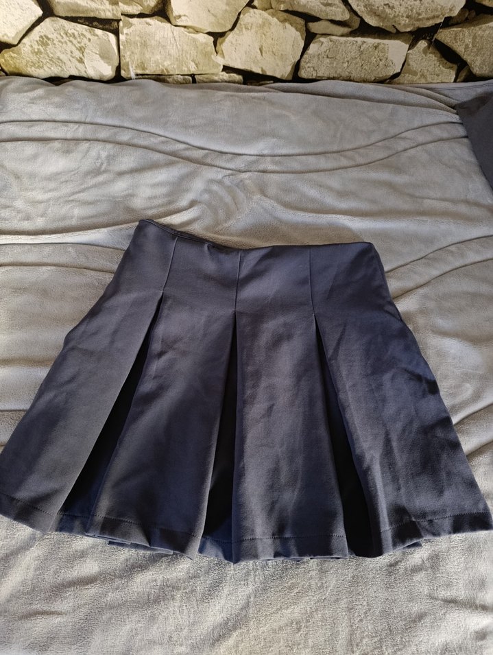 Gri Pilili Midi Mini Etek - Görsel 2