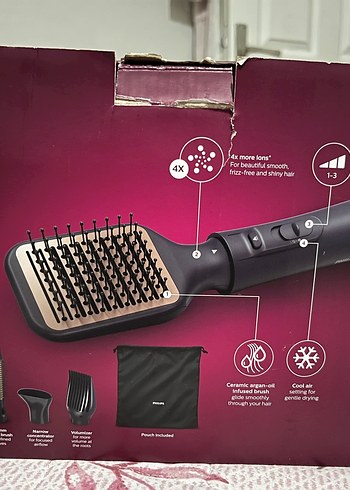 Philips Siyah Seramik Saç Düzleştirici Fırça