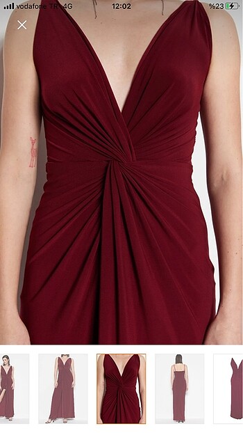 Bordo uzun abiye - Görsel 4