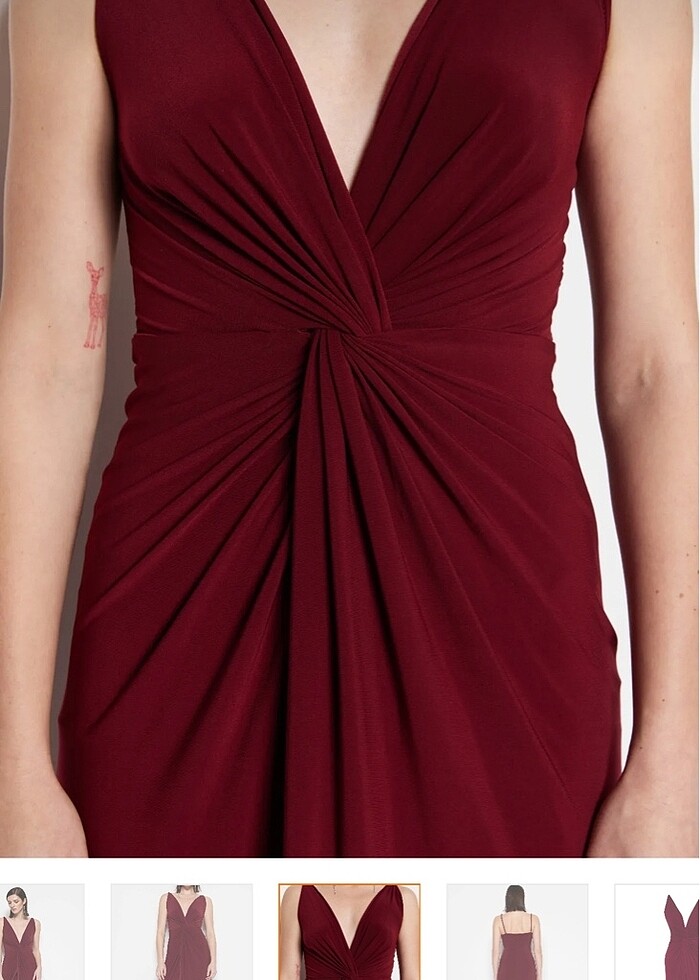 Bordo uzun abiye - Görsel 4