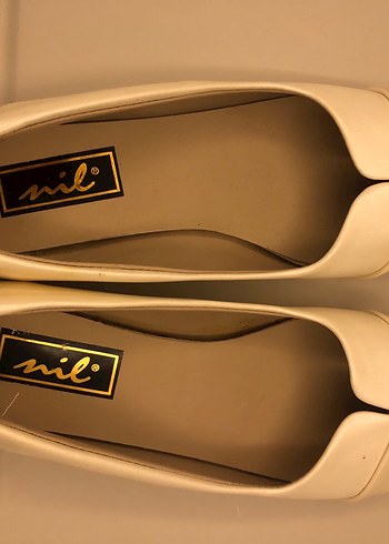 Bej Kadın Blok Topuklu Klasik Babet - Görsel 2