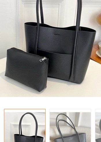 Siyah Deri Minimalist Kadın Çanta