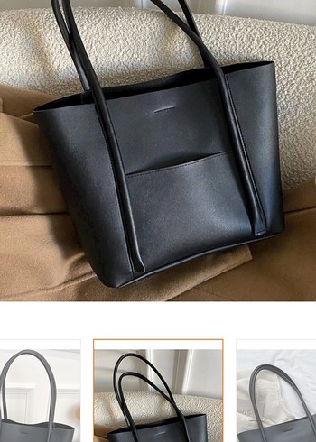 Beden Siyah Deri Minimalist Kadın Çanta