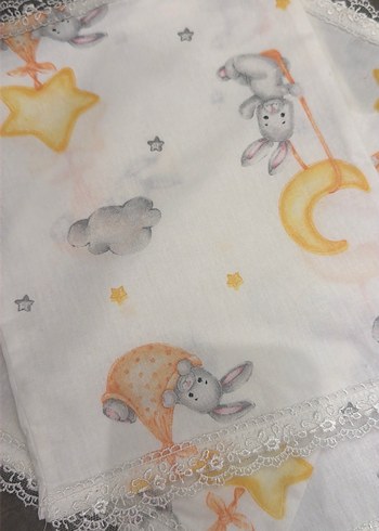 Beyaz Pamuklu Çocuk omuz örtüsü - Görsel 3