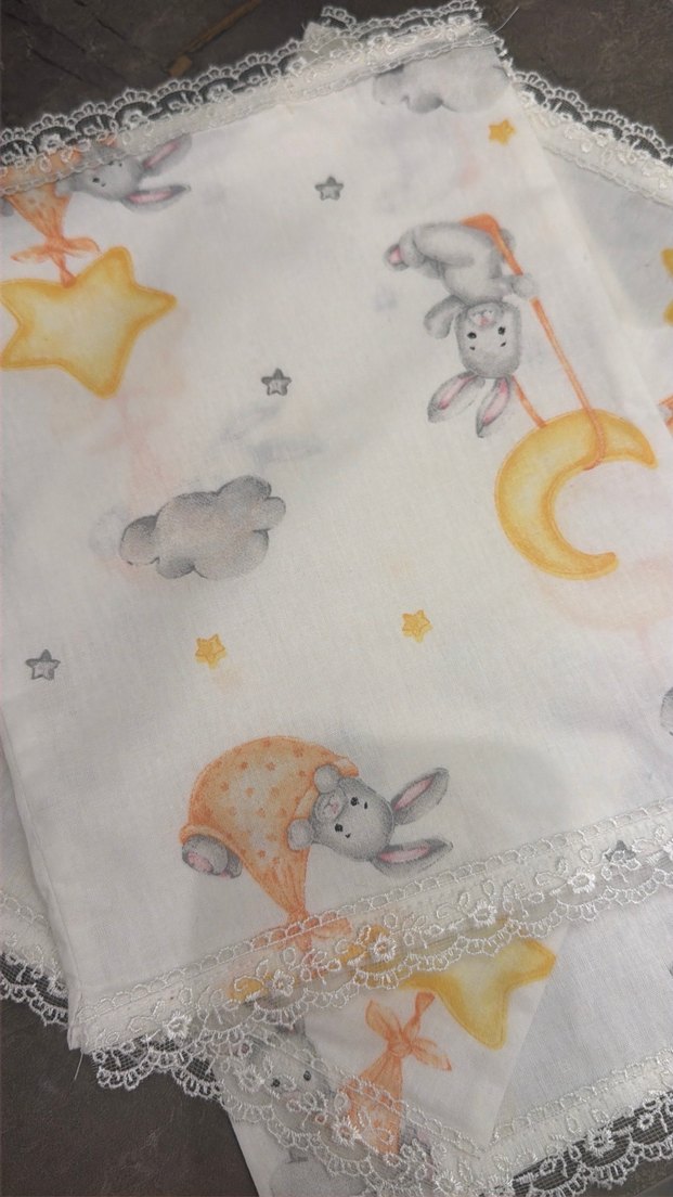 Beyaz Pamuklu Çocuk omuz örtüsü - Görsel 3