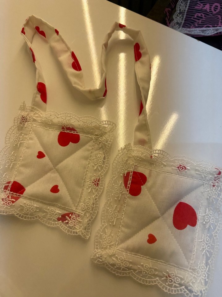 Nakışlı Kalp Desenli Fırın Eldiveni ve Tutacak - Görsel 2