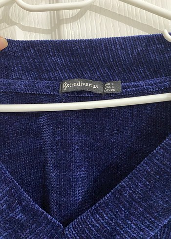 Kadın Lacivert V Yaka Uzun Kollu Triko Kazak - Görsel 2