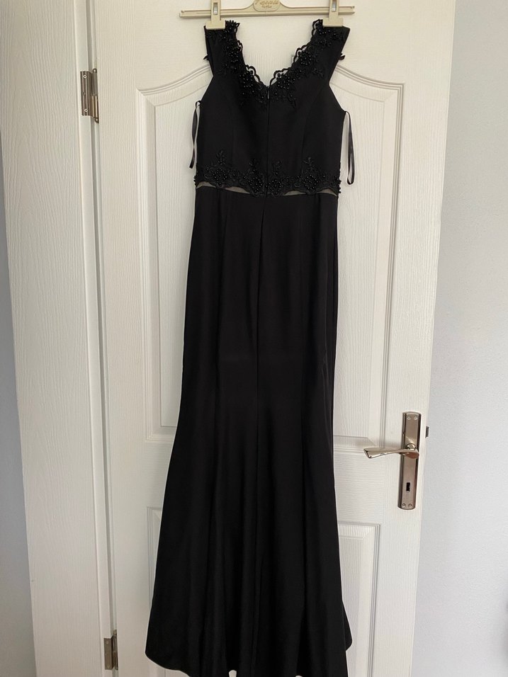 Düşük Omuzlu Kadın Siyah Uzun balık Abiye Elbise - Görsel 2