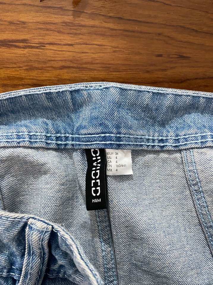 Düğmeli Mavi Denim Mini Etek - Görsel 2