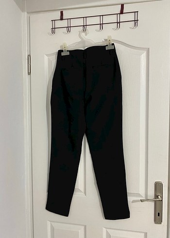 Kadın Siyah Kumaş Pantolon Midi Boy - Görsel 3