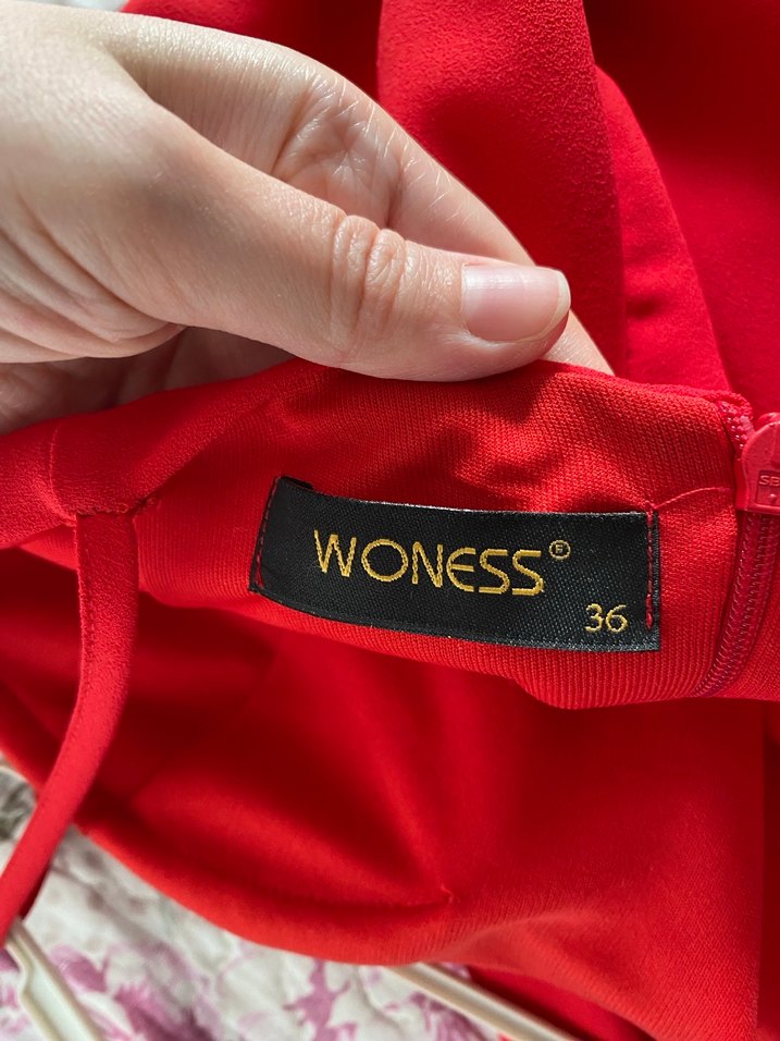 Kırmızı Straplez Midi Elbise - Görsel 3