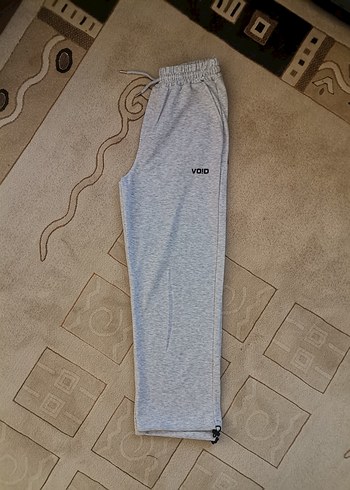 Gri Keten Jogger Pantolon Velcro Detaylı - Görsel 2