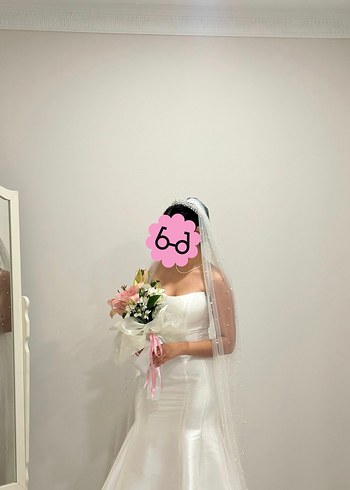 Straplez Sade Balık Gelinlik - Görsel 5