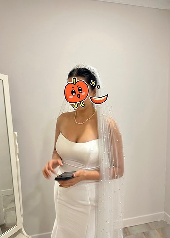 Straplez Sade Balık Gelinlik - Görsel 9