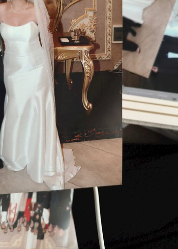 Straplez Sade Balık Gelinlik - Görsel 8