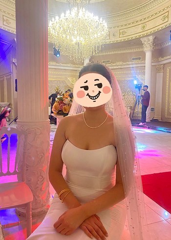 Straplez Sade Balık Gelinlik - Görsel 2