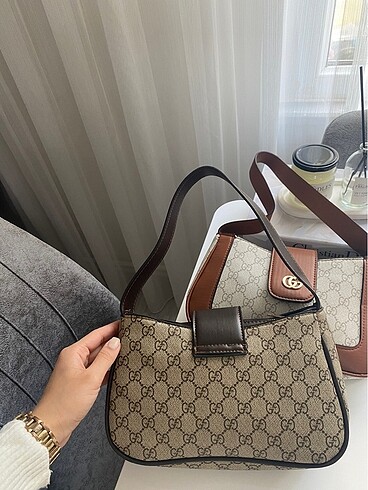 Beden çeşitli Renk Acı kahve desenli el ve omuz kadın çanta