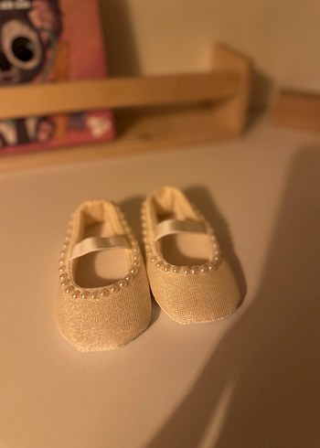 Beyaz Bağcıklı Kız Bebek İlk Adım Ayakkabısı - Görsel 2