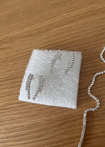 Taşlı su yolu kolye ve küpe - Görsel 4