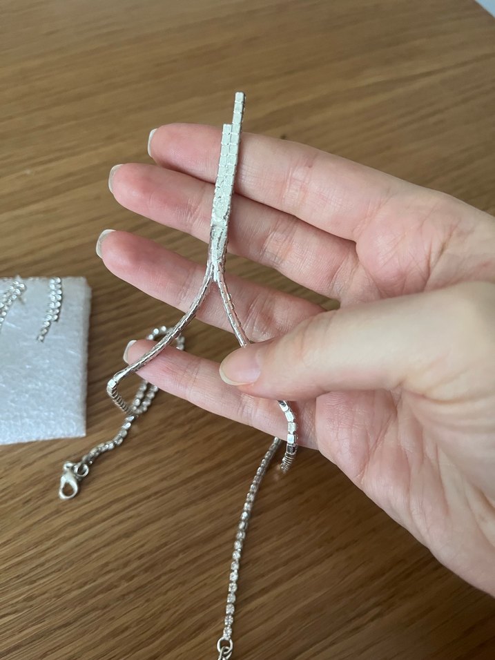 Taşlı su yolu kolye ve küpe - Görsel 5