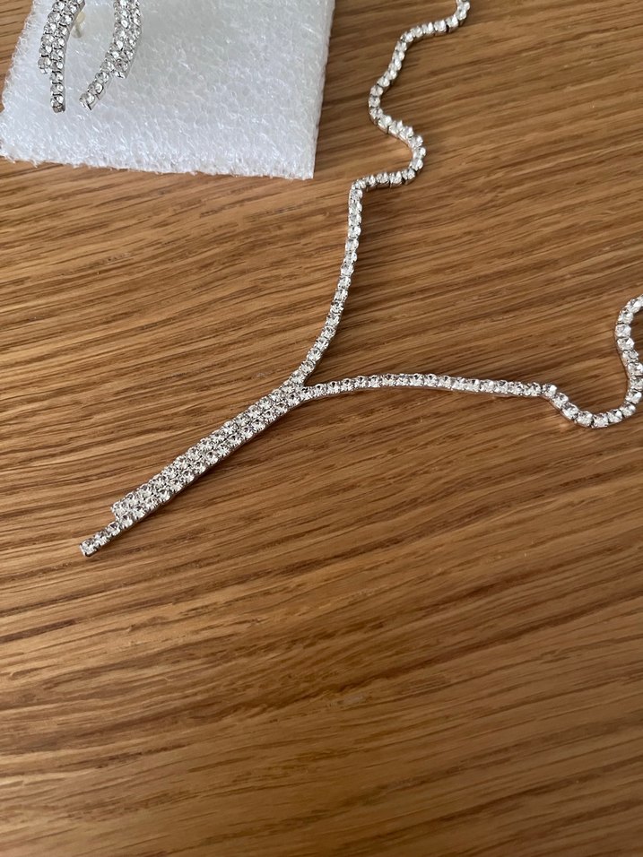 Taşlı su yolu kolye ve küpe - Görsel 3