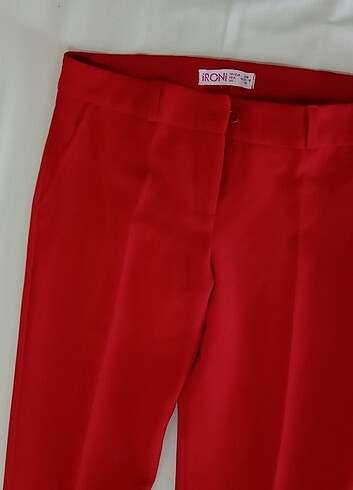 38 Beden kırmızı polyester kumaş pantolon