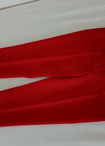38 Beden kırmızı Renk kırmızı polyester kumaş pantolon
