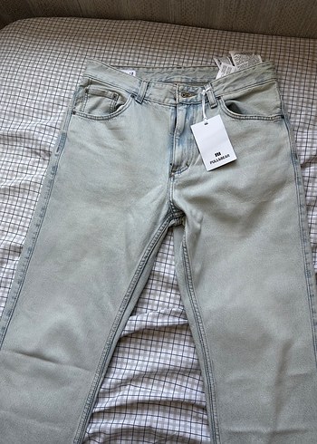 Pull&Bear erkek straight çivit mavi 40/31 denim kot