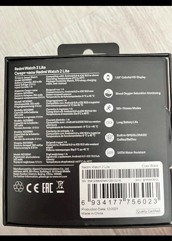 Siyah Akıllı Saat, Adım Sayar ve Pil Göstergeli - Görsel 4