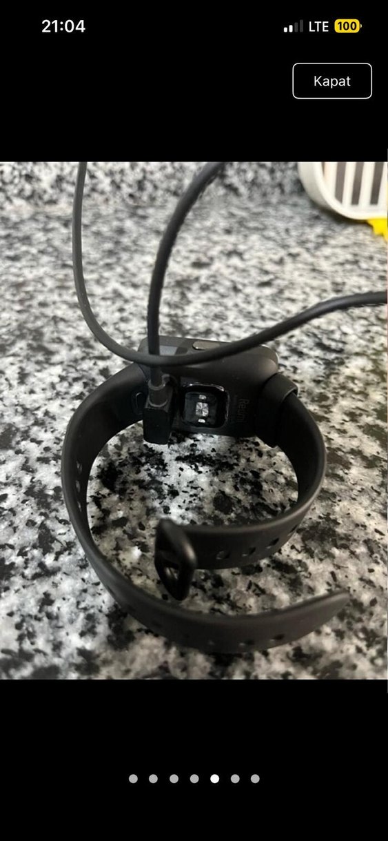 Siyah Akıllı Saat, Adım Sayar ve Pil Göstergeli - Görsel 5