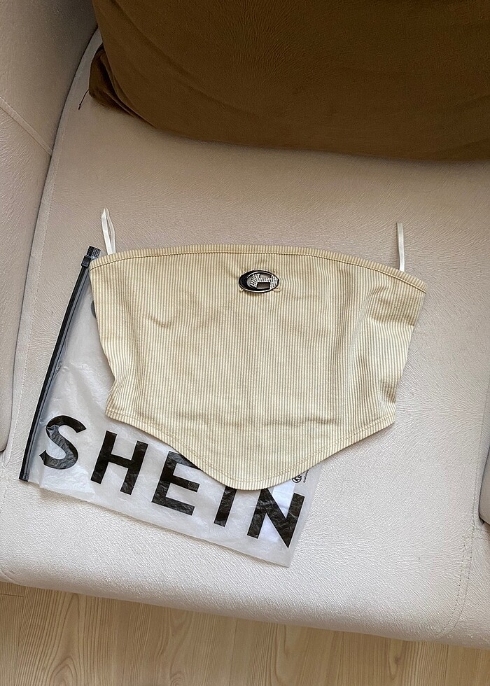 Shein krem rengi bluz - Görsel 2