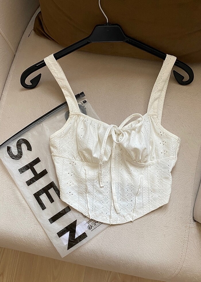 Shein beyaz crop - Görsel 2