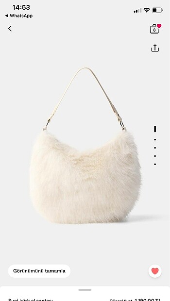 BERSHKA suni kürk el çantası - Görsel 2